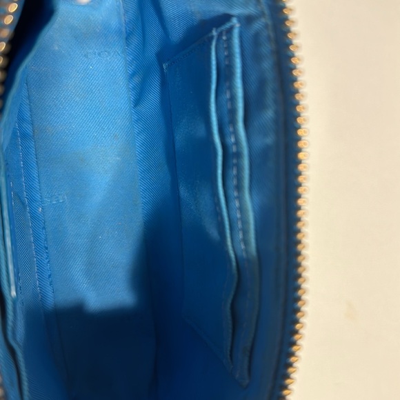 mini coach bag / wristlet in navy, pink & green - Picture 8 of 8